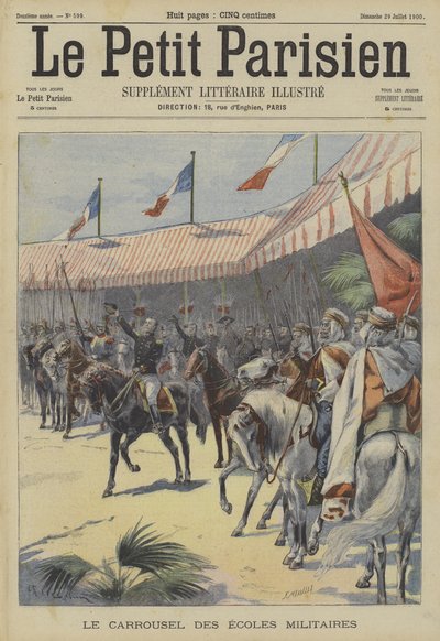 フランス陸軍士官学校の騎兵隊パレード 作： Fortune Louis Meaulle