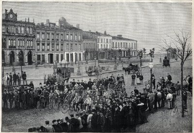1891年のボルドー-パリ（ボルドー・パリ）自転車レースの出発点-1891年のMeaulleによる刻印 作： Fortune Louis Meaulle