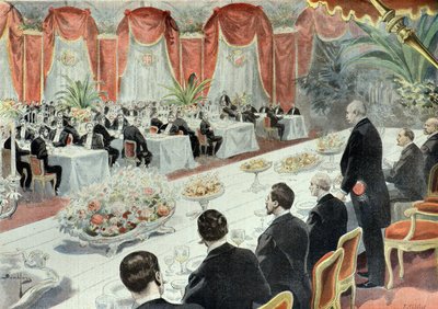 1897年、フェリックス・フォールへの晩餐会。 作： Fortune Louis Meaulle