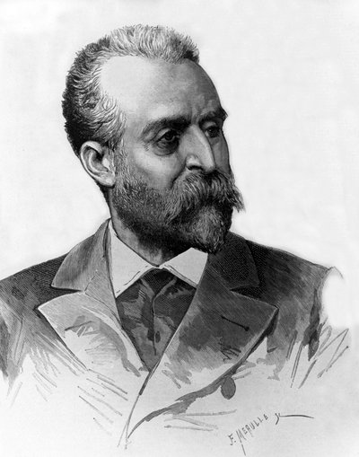 ジャウメ・フェラン・イ・クルア（1851-1929）1885年にマドリードでコレラを治療したスペインの医師、メーユによるエングレーヴィング 作： Fortune Louis Meaulle
