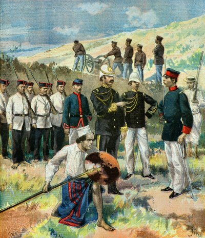 1895年、マダガスカルのホヴァ軍（イラストレーション） 作： フォーチュンルイモーレ