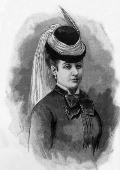 1887年、パリのモンテーニュ通りで犯罪に巻き込まれた女性、マリー・レグノー（エングレーヴィング）。 作： Fortune Louis Meaulle