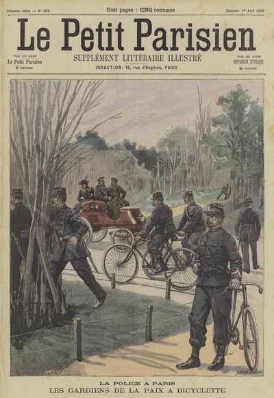 自転車を使用してパリの警官 作： Fortune Louis Meaulle