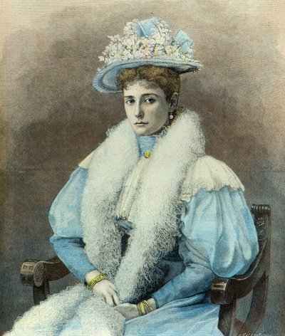1896年、皇后アレクサンドラ・フェオドロヴナの肖像（エングレーヴィング） 作： Fortune Louis Meaulle