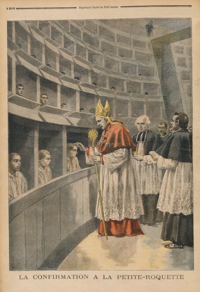 1896年11月1日、ルプティジャーナルからのラプチロケットの刑務所での宗教的確認 作： Fortune Louis Meaulle
