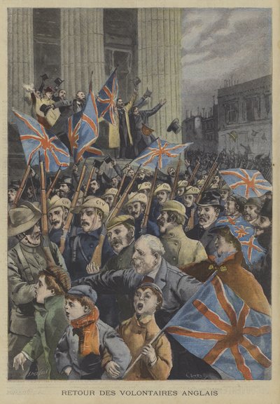 ボーア戦争からの帰還時にロンドン市内を行進するロンドン市帝国志願兵の兵士 作： Fortune Louis Meaulle