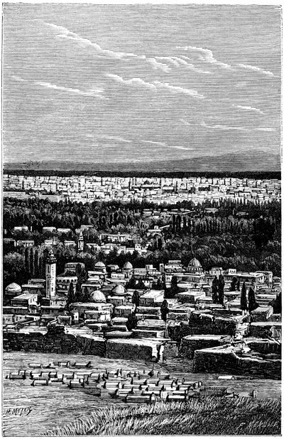 シリア1900年頃のダマスカス - イスラム教徒の墓地 - 「A l