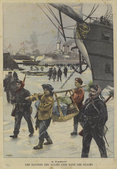 ボクサーの反乱：タクで氷に閉じ込められた連合軍の船 作： Fortune Louis Meaulle