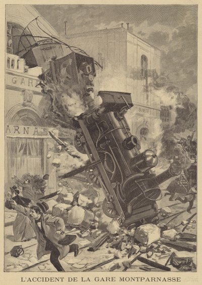 モンパルナス駅での列車事故 作： Fortune Louis Meaulle
