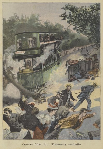 パリの暴走路面電車のワイルドライド 作： Fortune Louis Meaulle