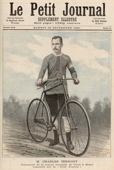 1891年9月26日の「Le Petit Journal」からのCharles Terront（1857-1932） 作： Fortune Louis Meaulle and Henri Meyer