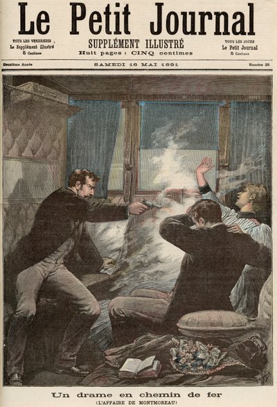 1891年5月16日の「Le Petit Journal」からの鉄道のドラマ：モントモロー事件 作： Fortune Louis Meaulle and Henri Meyer