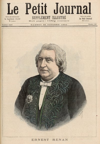 アーネストレナン、1892年10月22日、「Le Petit Journal」より 作： Fortune Louis Meaulle and Henri Meyer