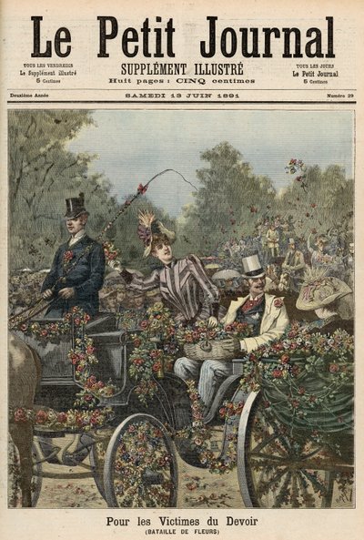 1891年6月13日、「Le Petit Journal」より、職務犠牲者のために：花の戦い 作： Fortune Louis Meaulle and Henri Meyer