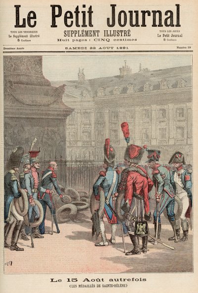 1891年8月22日、「ルプチジャーナル」より、セントヘレナのメダル 作： Fortune Louis Meaulle and Henri Meyer