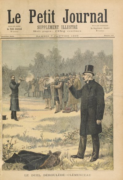 1893年1月7日の「ルプチジャーナル」からのポールデルーレ（1846-1914）とジョルジュクレマンソー（1841-1929）の対決 作： Fortune Louis Meaulle and Henri Meyer