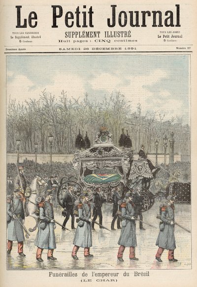 ブラジル皇帝の葬式：馬車、1891年12月26日「ルプチジャーナル」より 作： Fortune Louis Meaulle and Henri Meyer