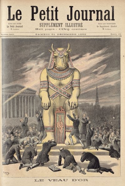ゴールデンカーフ、「Le Petit Journal」より、1892年12月31日 作： Fortune Louis Meaulle and Henri Meyer