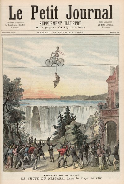 ナイアガラフォールズのシアタードラガイテパフォーマー、1892年2月13日「Le Petit Journal」より 作： Fortune Louis Meaulle and Henri Meyer