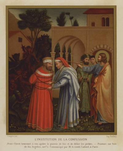 懺悔の制度（カラーリトグラフ 作： Fra (after) Angelico