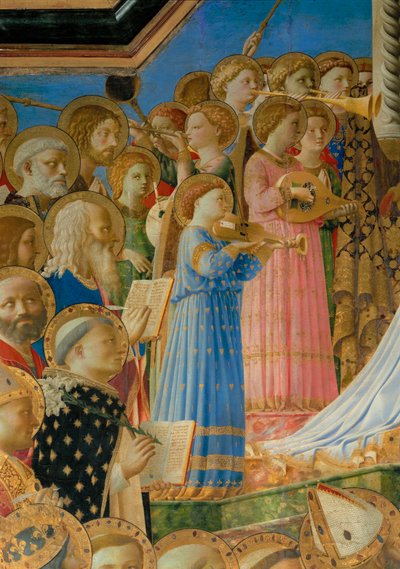 フィエーゾレのドミニコ会修道院のために描かれた聖母の戴冠式。 作： Fra (c.1387-1455) Angelico