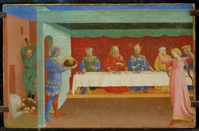 祭壇画のプレデラ：サロメが踊る洗礼者ヨハネの斬首とヘロデの祝祭。 作： フラ（c.1387-1455）アンヘリコ