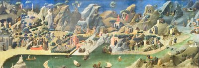 砂漠での聖なる父親の生活からの物語 (Thebaid) 作： Fra (c.1387 1455) Angelico