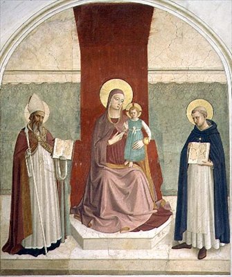 聖母子と聖人ゼノビウスとトマスの戴冠（フレスコ画ゼノビウスとトーマス（フレスコ画） 作： Fra (c.1387 1455) Angelico
