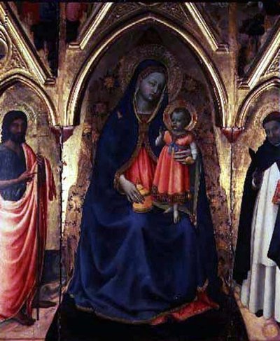 聖母子と洗礼者ヨハネと聖ドミニク 作： Fra (c.1387 1455) Angelico