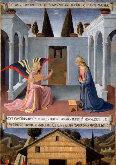 キリストの生涯の歴史：聖霊の鳩を持つ受胎告知（ホーリー・スピリット 作： Fra  Angelico