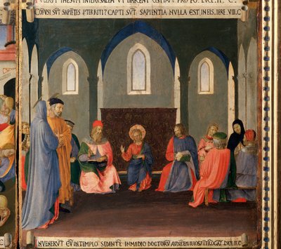 医者の中のイエス。キリストの生涯』アルマディオ・デッリ・アルジェンティ。(木にテンペラ 作： Fra  Angelico