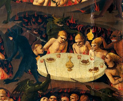 フラ アンジェリコ (1400-1455 年頃) として知られるジョヴァンニ ダ フィエーゾレによる最後の審判、木にテンペラ 作： Fra (c.1387 1455) Angelico