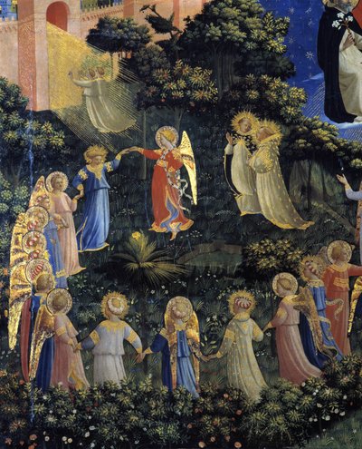最後の審判：天国の天使たちが行ったラウンドの詳細 作： Fra  Angelico