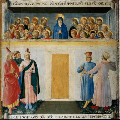 ペンテコステ。キリストの生涯」アルマディオ・デッリ・アルジェンティ(木にテンペラ 作： Fra  Angelico