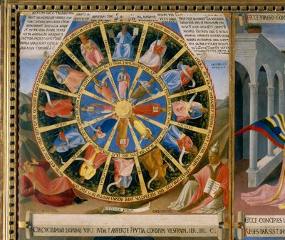 銀の棺、祝福の輪、キリストの生涯の物語の細部 作： Fra  Angelico