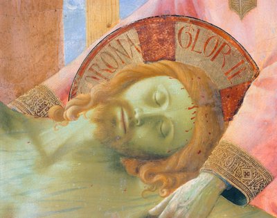 聖三位一体の十字架または祭壇画からの沈着、1432年頃、フラ・アンジェリコとして知られるジョヴァンニ・ダ・フィエーゾレ作（1400-1455年頃）、木にテンペラ 作： Fra (c.1387 1455) Angelico