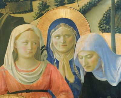聖三位一体の十字架または祭壇画からの沈着、1432年頃、フラ・アンジェリコとして知られるジョヴァンニ・ダ・フィエーゾレ作（1400-1455年頃）、木にテンペラ 作： Fra (c.1387 1455) Angelico