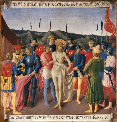 キリストの脱衣。キリストの生涯』アルマディオ・デッリ・アルジェンティ(木にテンペラ 作： Fra  Angelico