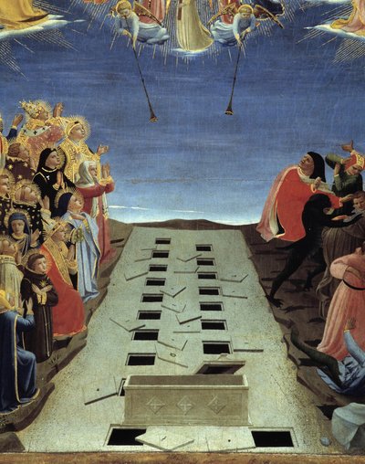 最後の審判開かれた墓の詳細 作： Fra  Angelico