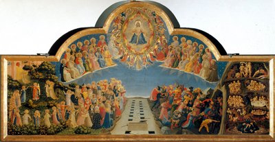 フラ・アンジェリコまたはイル・ベアト（1400-1455）ことグイド・ディ・ピエトロ（またはフラ・ジョヴァンニ・ダ・フィエーゾレ）による木彫の「最後の審判」デトレム。Dim. 105x210 cm サン・マルコ美術館。フローレンス 作： Fra  Angelico