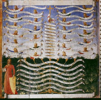 愛の法則。キリストの生涯、アルマディオ・デッリ・アルジェンティ。(木にテンペラ 作： Fra  Angelico