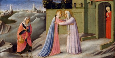 フラ・アンジェリコ作「訪問」（祭壇画）1440年頃 作： Fra  Angelico