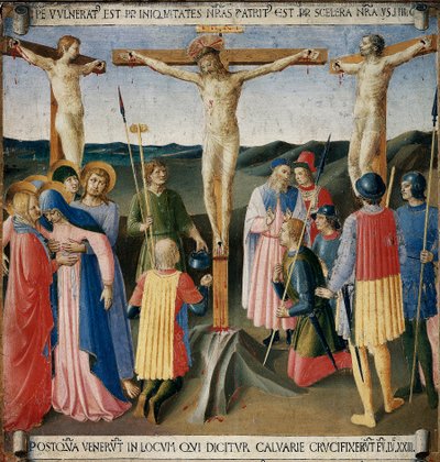 磔にされたこと。キリストの生涯」アルマディオ・デッリ・アルジェンティ(木にテンペラ 作： Fra  Angelico
