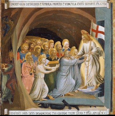 キリストのリンボへの降下。キリストの生涯』アルマディオ・デッリ・アルジェンティ。(木にテンペラ 作： Fra  Angelico