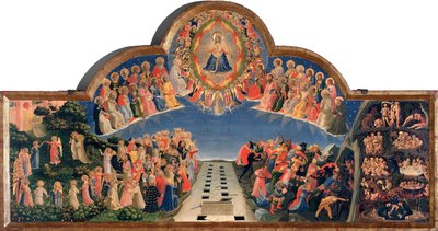 最後の審判 マンドールに入ったイエス・キリスト（木地にデトレム 作： Fra  Angelico