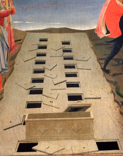 開かれた墓、最後の審判のディテール。(木にデトレム 作： Fra  Angelico