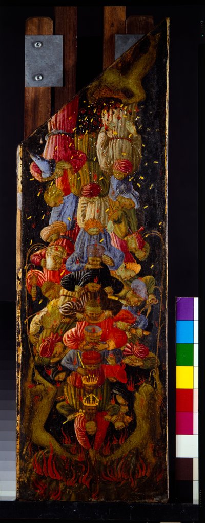天国への上昇と地獄への下降を示す最後の審判の2つのパネル（パネル） 作： Fra (c.1387 1455) Angelico
