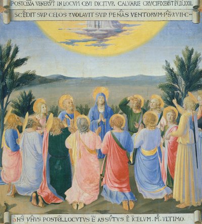 Inset depicting Ascension, panel from Armadio degli Argenti (Silver Chest) with life of Jesus by Giovanni da Fiesole known as Fra Angelico (1400-circa 1455), tempera on wood   1463223   ja       japanese Successfully Translated  Original: Head of an Old Ma 作： Fra (c.1400 55) Angelico