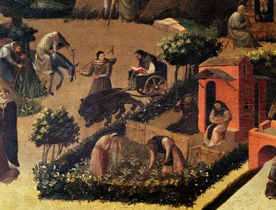 仕事をする修道士たち（「ラ・テベイド」より抜粋 作： Fra (c.1400 55) Angelico