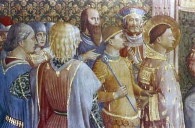 皇帝ヴァレリアンによる聖ローレンスの死刑宣告 作： Fra (c.1400 55) Angelico